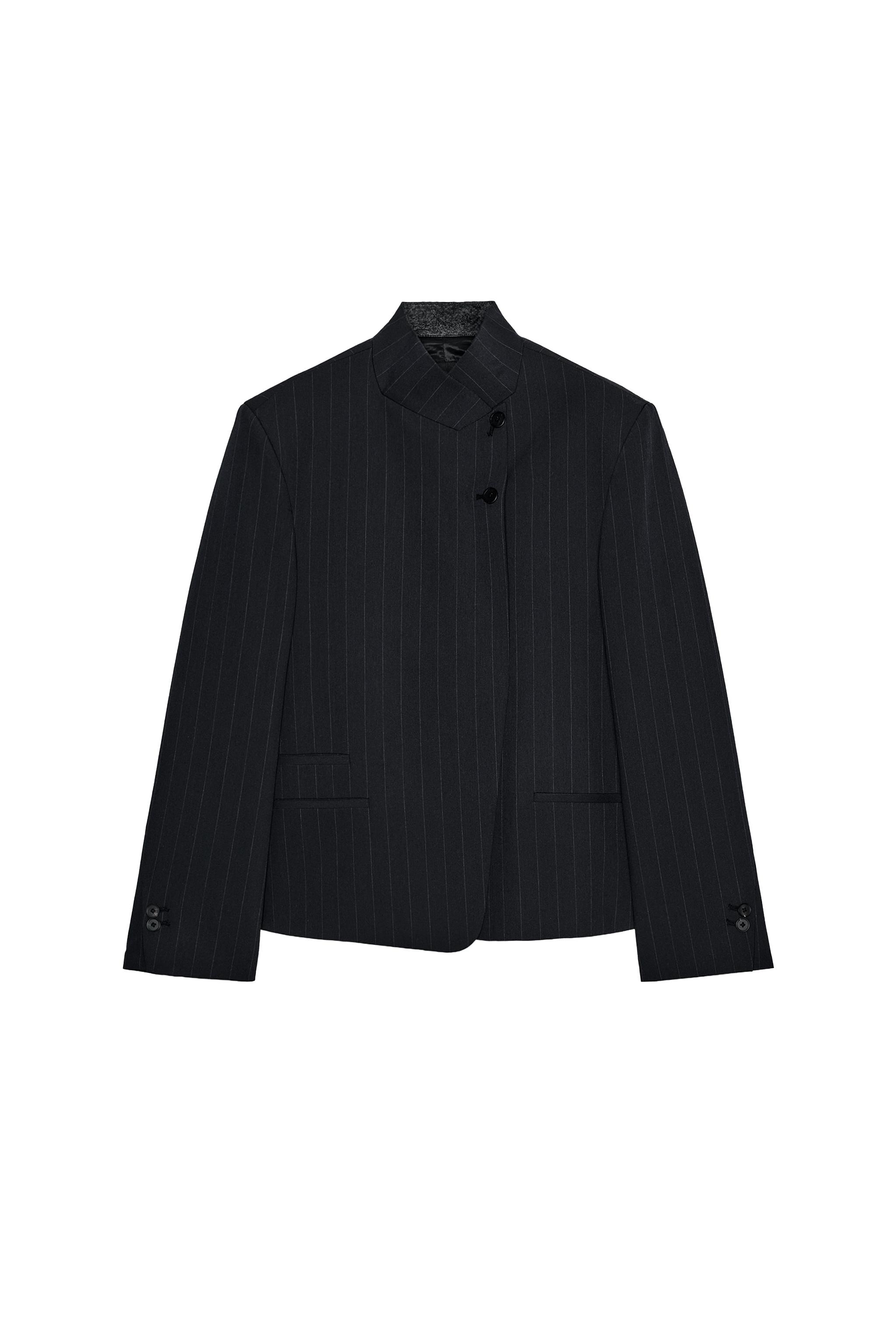 BLAZER À COL MONTANT RAYURES ZW COLLECTION